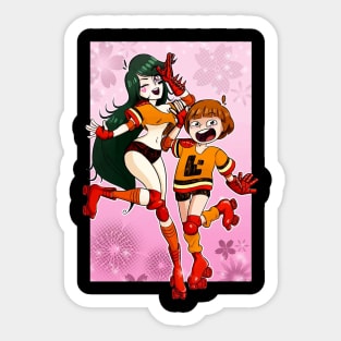 Retro Anime Skater Girls Sticker